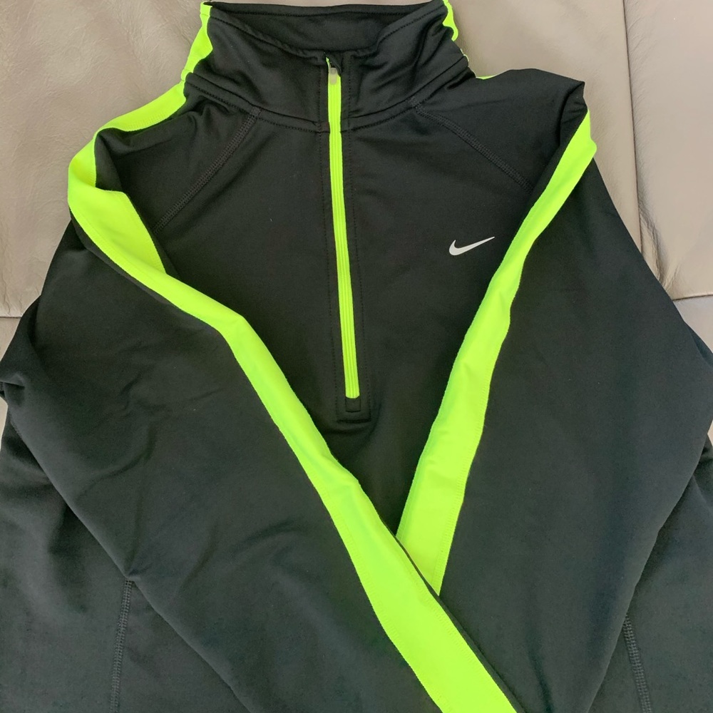 Nike Quarter Zip- Black and neon